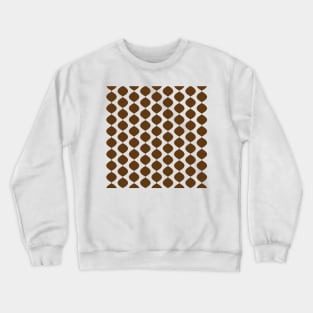 Mid Century Modern Retro 60s Waves Pattern  (Darker Warm Brown) Crewneck Sweatshirt